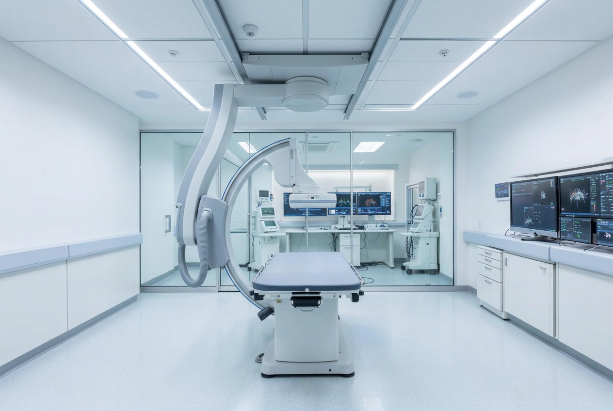 Empty angiography procedure suite